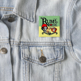 Rum lover 15 cm square badge
