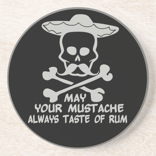 Rum Moustache custom colour coaster (Front)