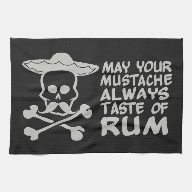 Rum Moustache custom colour kitchen towels (Horizontal)