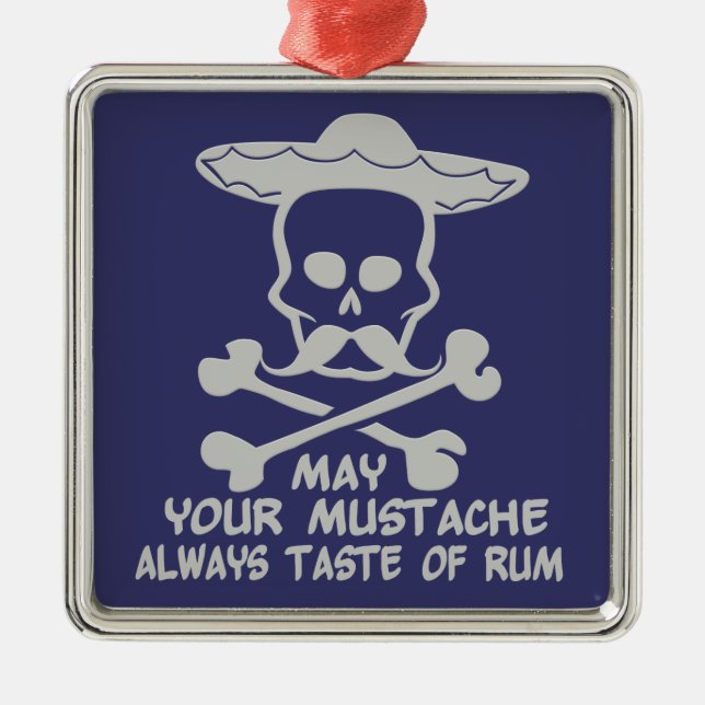 Rum Moustache custom colour ornament (Front)
