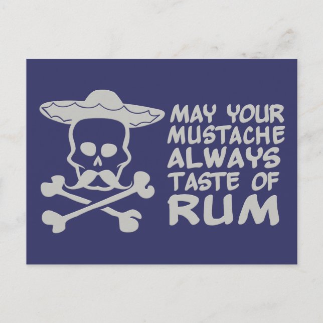 Rum Moustache custom colour postcard (Front)