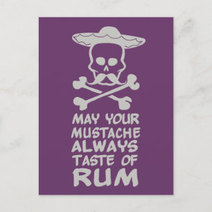 Rum Moustache custom colour postcard