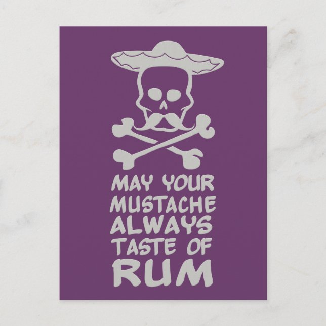 Rum Moustache custom colour postcard (Front)
