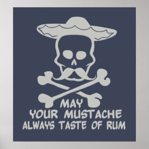 Rum Moustache custom colour poster
