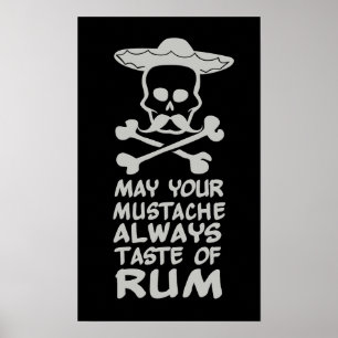 Rum Moustache custom colour poster