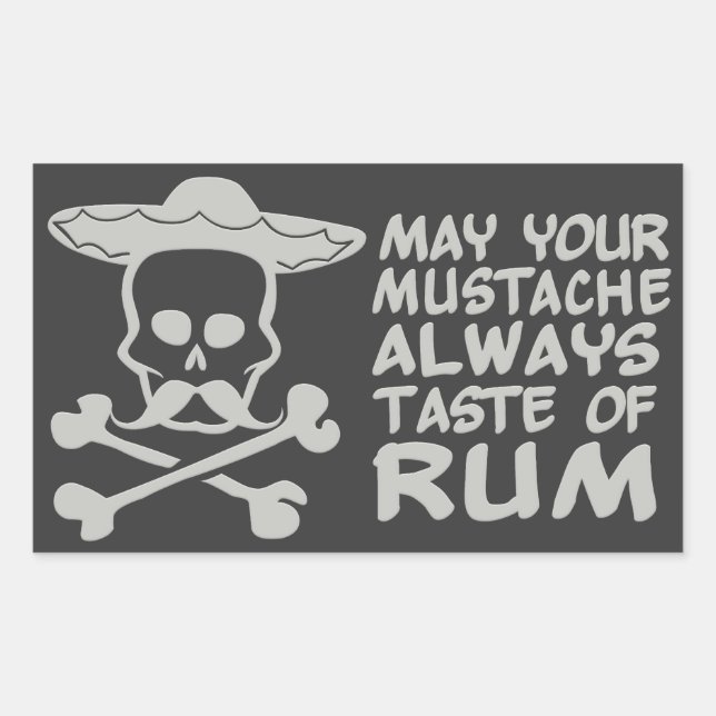 Rum Moustache custom colour stickers (Front)