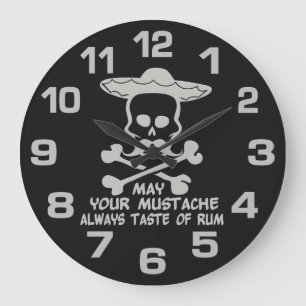 Rum Moustache custom colour wall clock