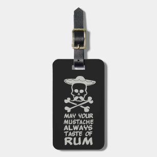 Rum Moustache custom luggage tag