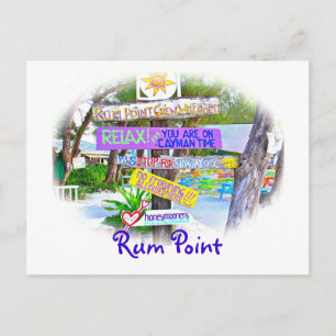 Rum Point, Gr.Cayman, Colourful Signage Postcard
