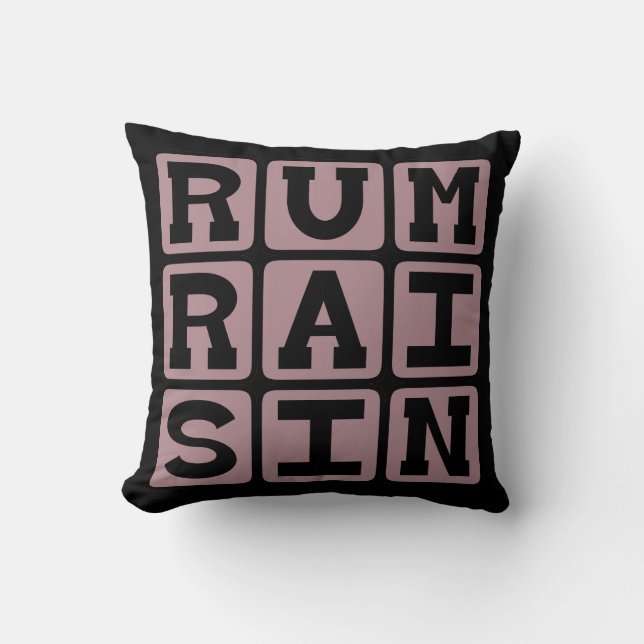 Rum Raisin, Ice Cream Flavour Cushion (Front)