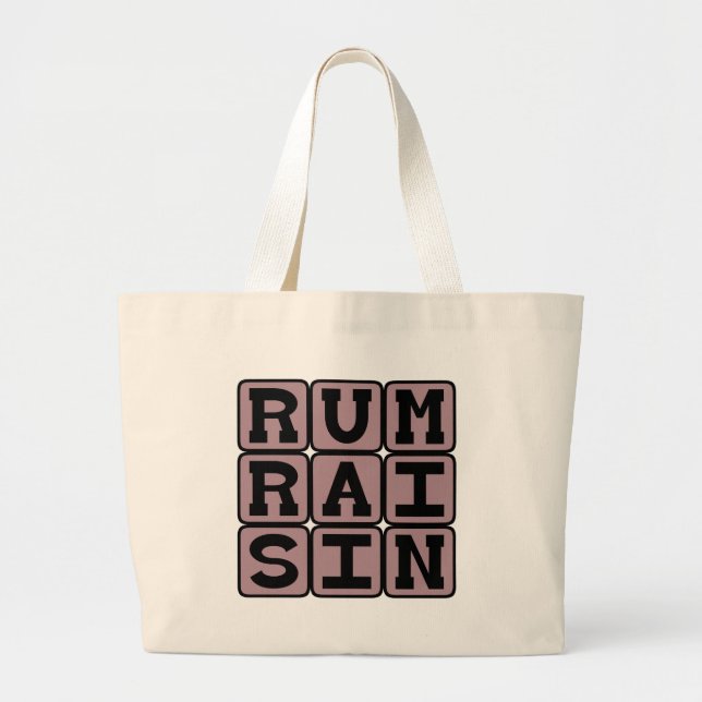 Rum Raisin, Ice Cream Flavour Large Tote Bag (Front)