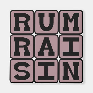 Rum Raisin, Ice Cream Flavour Magnet