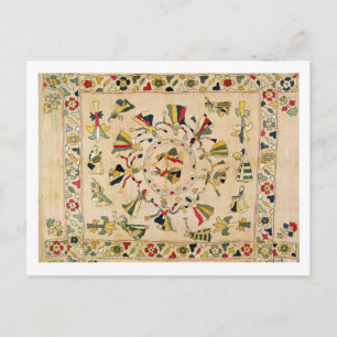 Rumal: square embroidery cover showing Punjabi dan Postcard