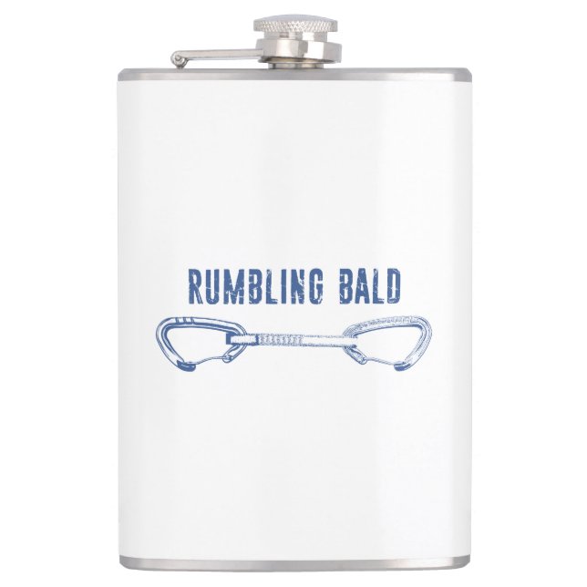 Rumbling Bald Climbing Quickdraw Hip Flask (Front)