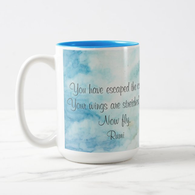 Rumi Artistic Sky Personalised  Two-Tone Coffee Mug (Left)