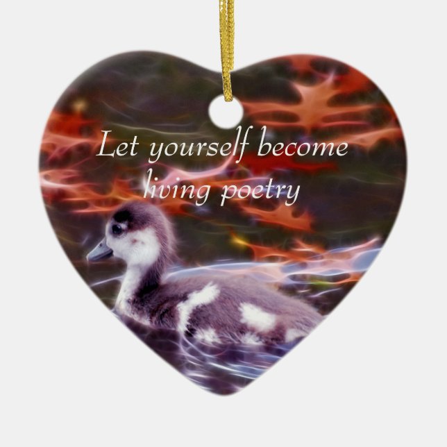 Rumi become living poetry ceramic ornament (Front)