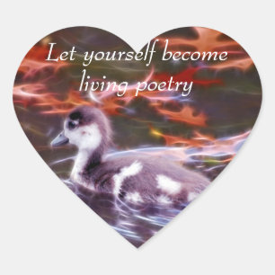 Rumi become living poetry heart sticker