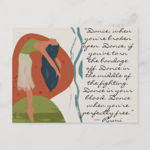 Rumi Dance Quote with Dancer  Postcard