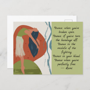 Rumi Dance Quote with Dancer  Postcard