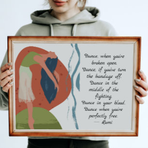 Rumi Dance Quote with Dancer   Poster