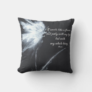 Rumi Floral Black White Minimalist Cushion