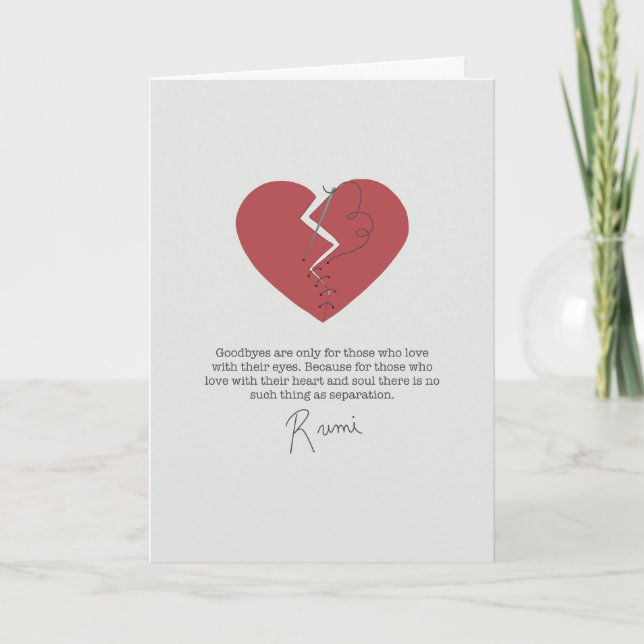 Rumi Goodbyes Broken Heart Card (Front)
