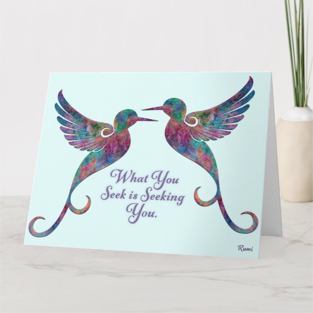 Rumi Greeting Card - What You Seek is Seeking You (Front)