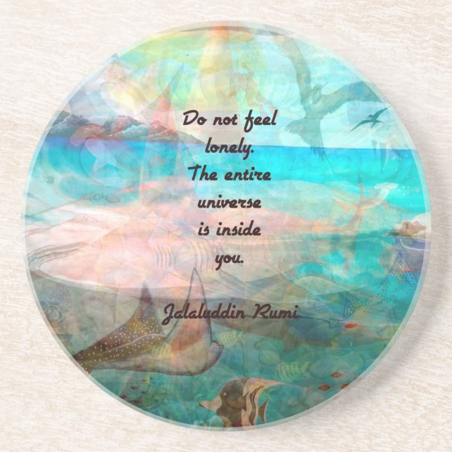 Rumi Inspiration Quote About The Universe Coaster (Front)