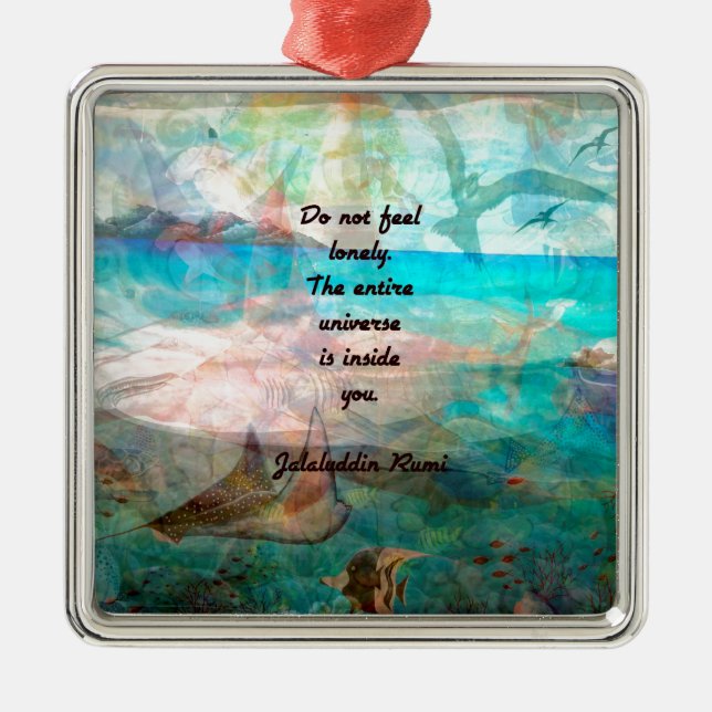 Rumi Inspiration Quote About The Universe Metal Ornament (Front)