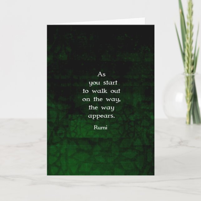 Rumi Inspirational Having Faith Quote Card (Front)
