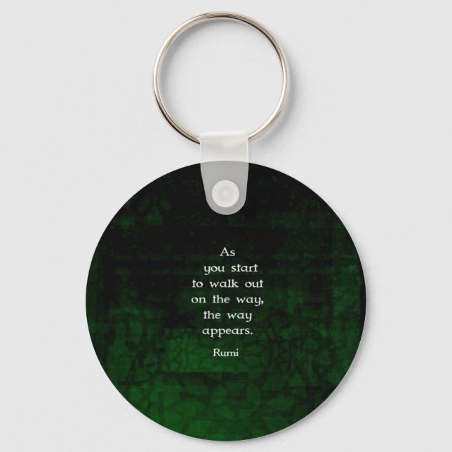 Rumi Inspirational Having Faith Quote Key Ring (Front)