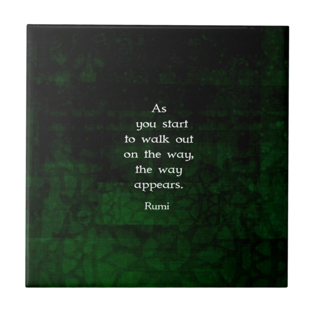 Rumi Inspirational Having Faith Quote Tile (Front)
