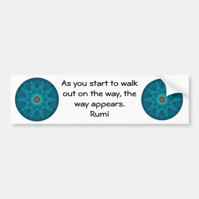 Rumi Inspirational Quotation Saying about Faith Bumper Sticker (Front)