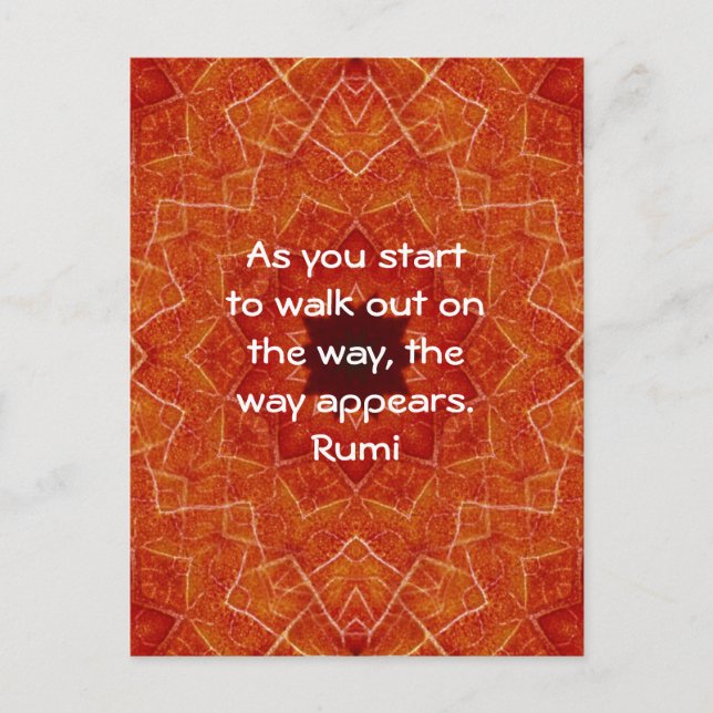Rumi Inspirational Quotation Saying about Faith Postcard (Front)
