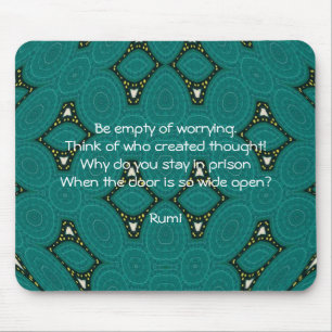 Rumi Inspirational quote With Tribal Design Mouse Pad