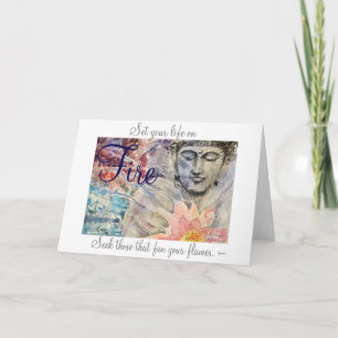 Rumi Life Quote Buddha Watercolor Art Card