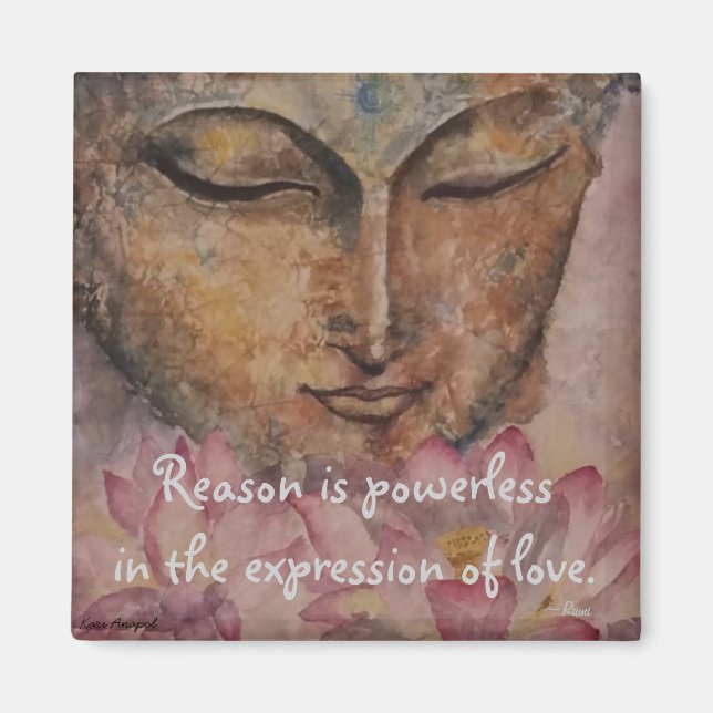Rumi Love Quote Buddha Watercolor Art Magnet (Front)