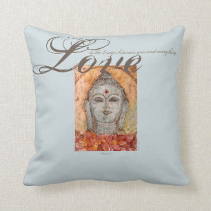 Rumi Love Quote Buddha Watercolor Art Throw Pillow