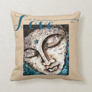 Rumi Love Quote Buddha Watercolor Art Throw Pillow