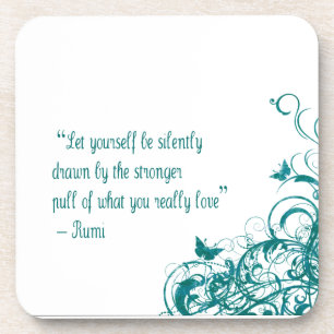 Rumi love quote coaster