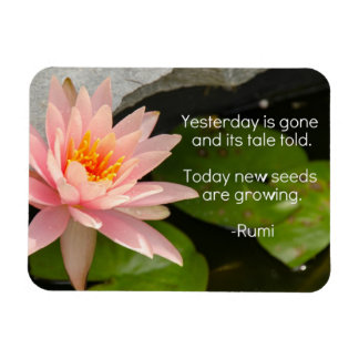 Rumi Magnet with Pink Lotus Flower