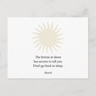 Rumi Morning Poetry Postcard