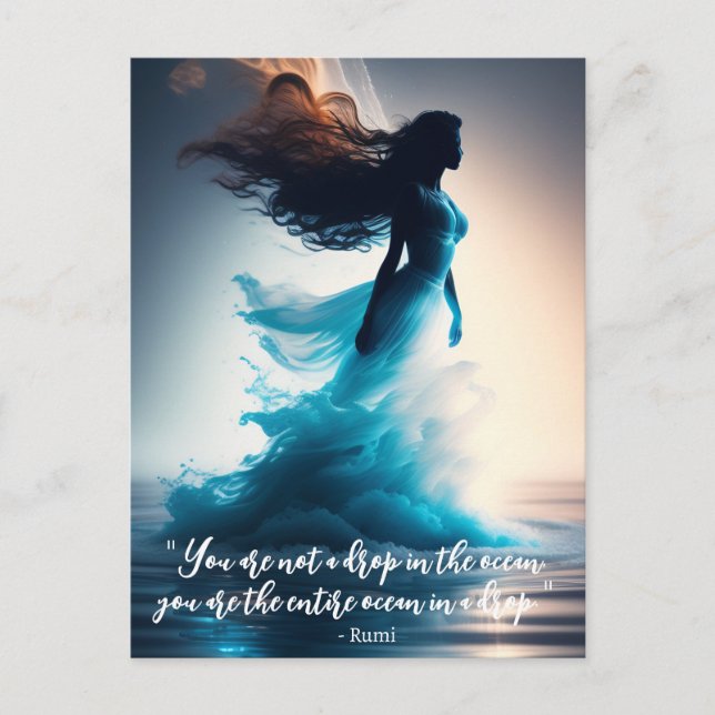 Rumi Ocean Quote Dreamscape   Postcard (Front)