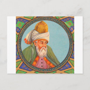 rumi portrait oil painting postcard