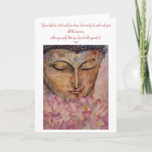 Rumi Quote Buddha Watercolor Art Greeting Card