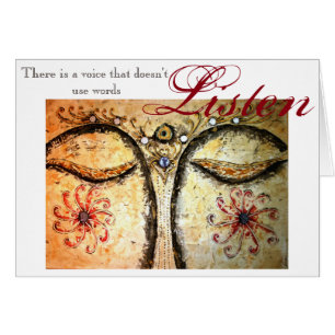 Rumi Quote Gold Buddha Eyes Art Greeting Card