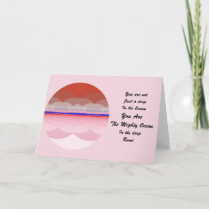 Rumi Quote Greeting Card. Ocean Mandala Design Card