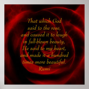 Rumi Red Rose Beauty Poster