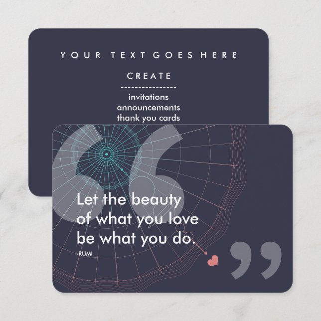 rumi success quote invitation (Front/Back)