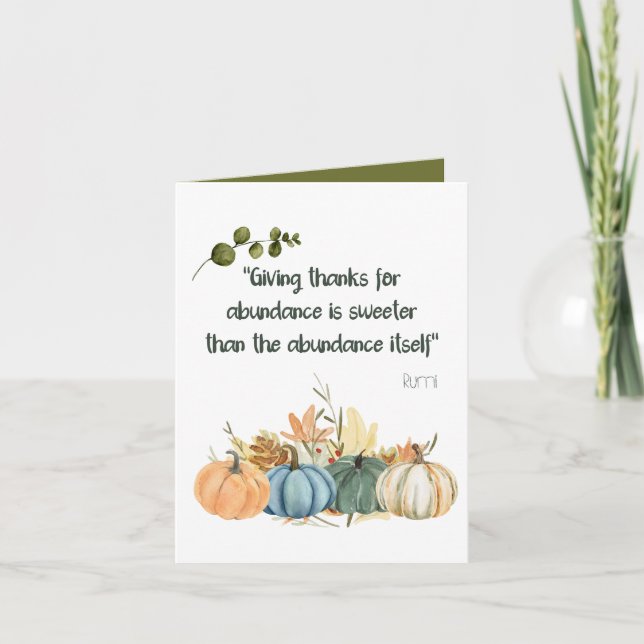 Rumi Thanksgiving Quote- Happy Thanksgiving Invitation (Front)
